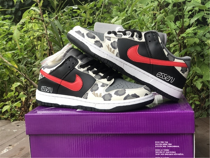 nike sb dunk low grey black university red cu1727-006