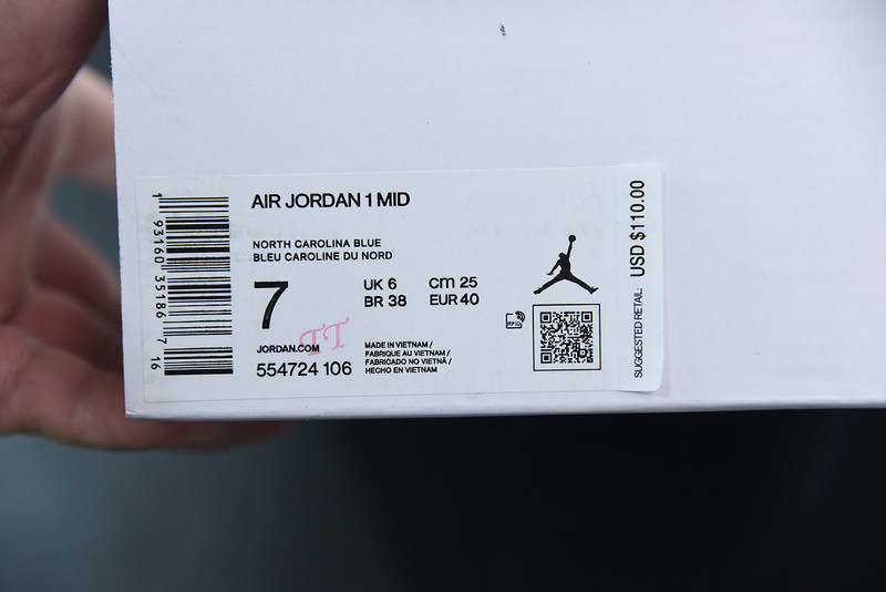 air jordan 1 retro mid unc 554724-106
