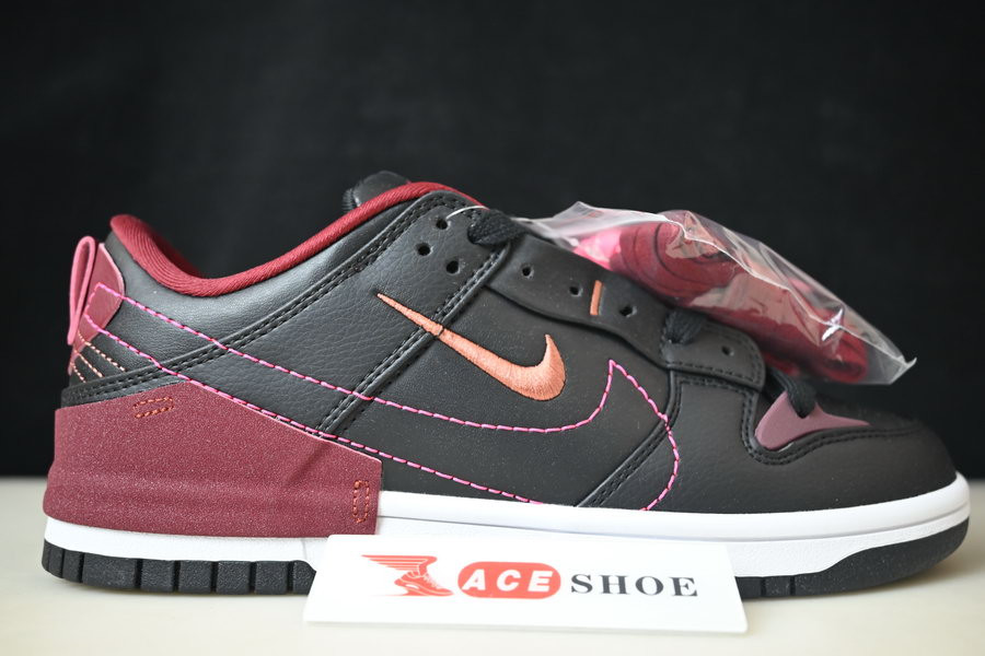 nike dunk low disrupt 2 black dark beetroot dv4024-003