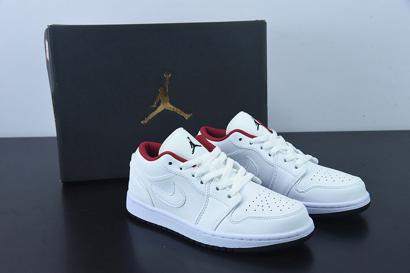 air jordan 1 low gs "white/red" 553560-164