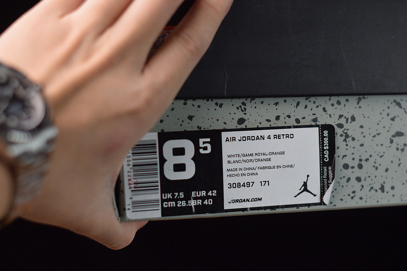 air jordan 4 retro “knicks” white/royal blue-orange 308497-171