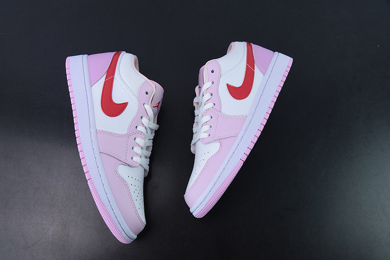 nike air jordan 1 low white pink purple valentines day dr0758-170