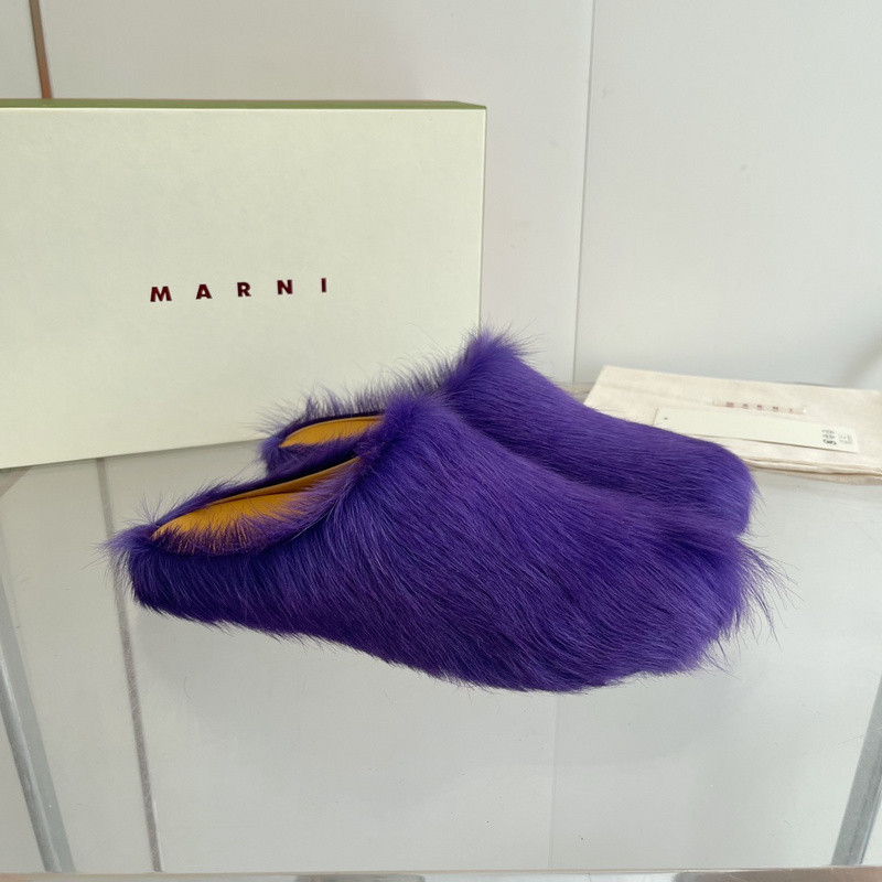 Marni calf hair slippers