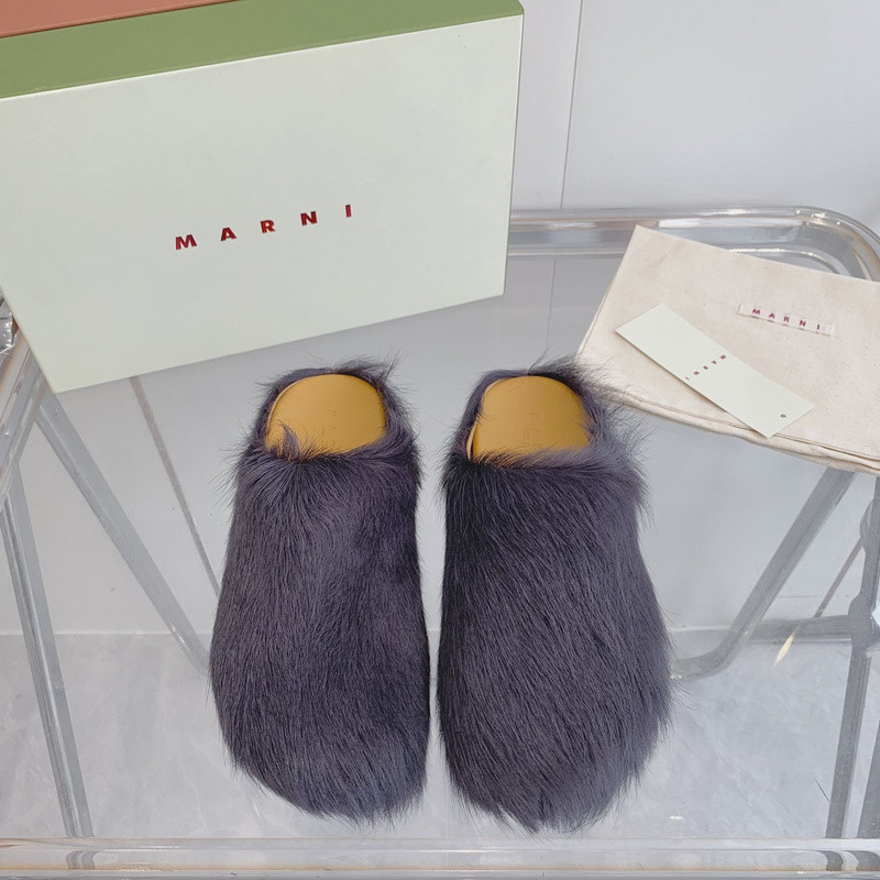 Marni calf hair slippers