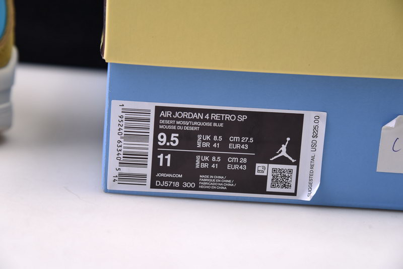 union x air jordan 4 “desert moss” dj5718-300