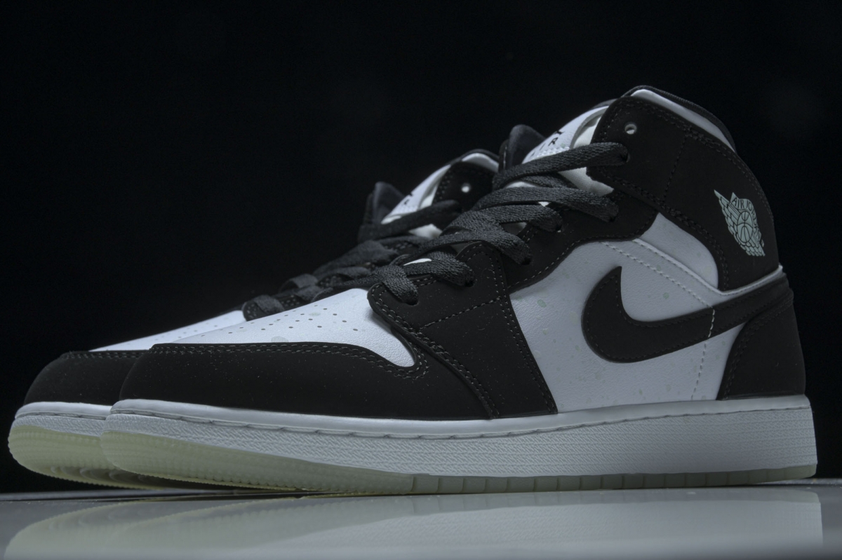 Jordan 1 Mid White Black Teal Tint