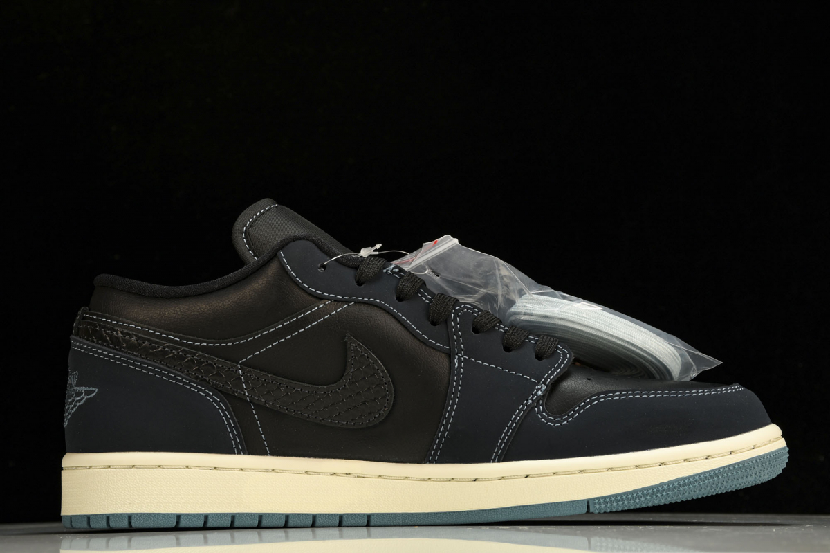 Jordan 1 Low Navy Black Snakeskin